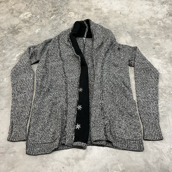 Lululemon Size S 4 Cardigan Cotton Tweed Black Post Practice 6702 GUC Snap - Picture 1 of 6